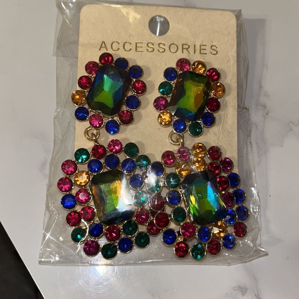 Multi color earrings - Picture 2 of 2